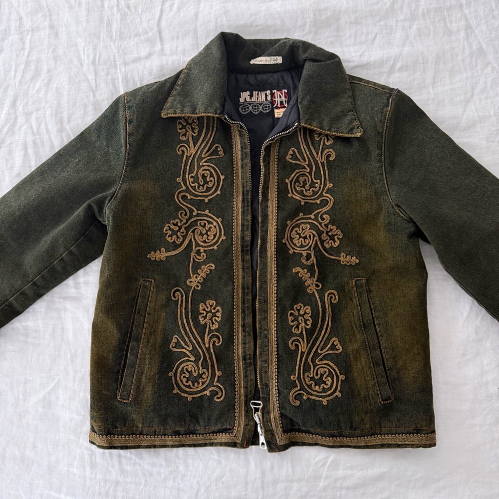Jean Paul Gaultier Washed Embroidered Denim Jacket
